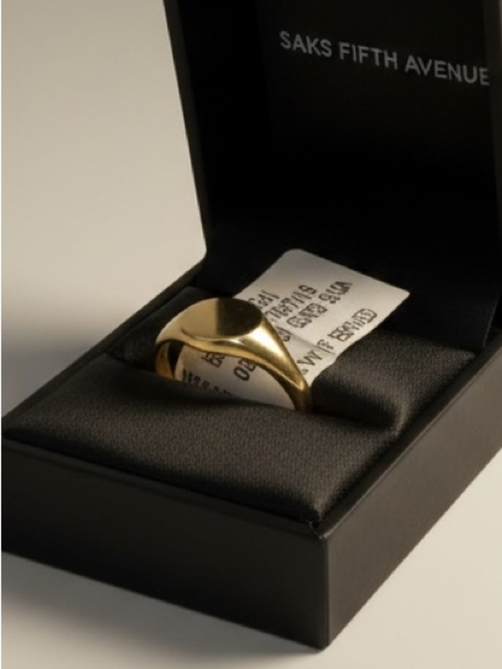 NWT $1052 saks fifth avenue Women’s 14 K SOLID Gold Signet Ring - Picture 5 of 16